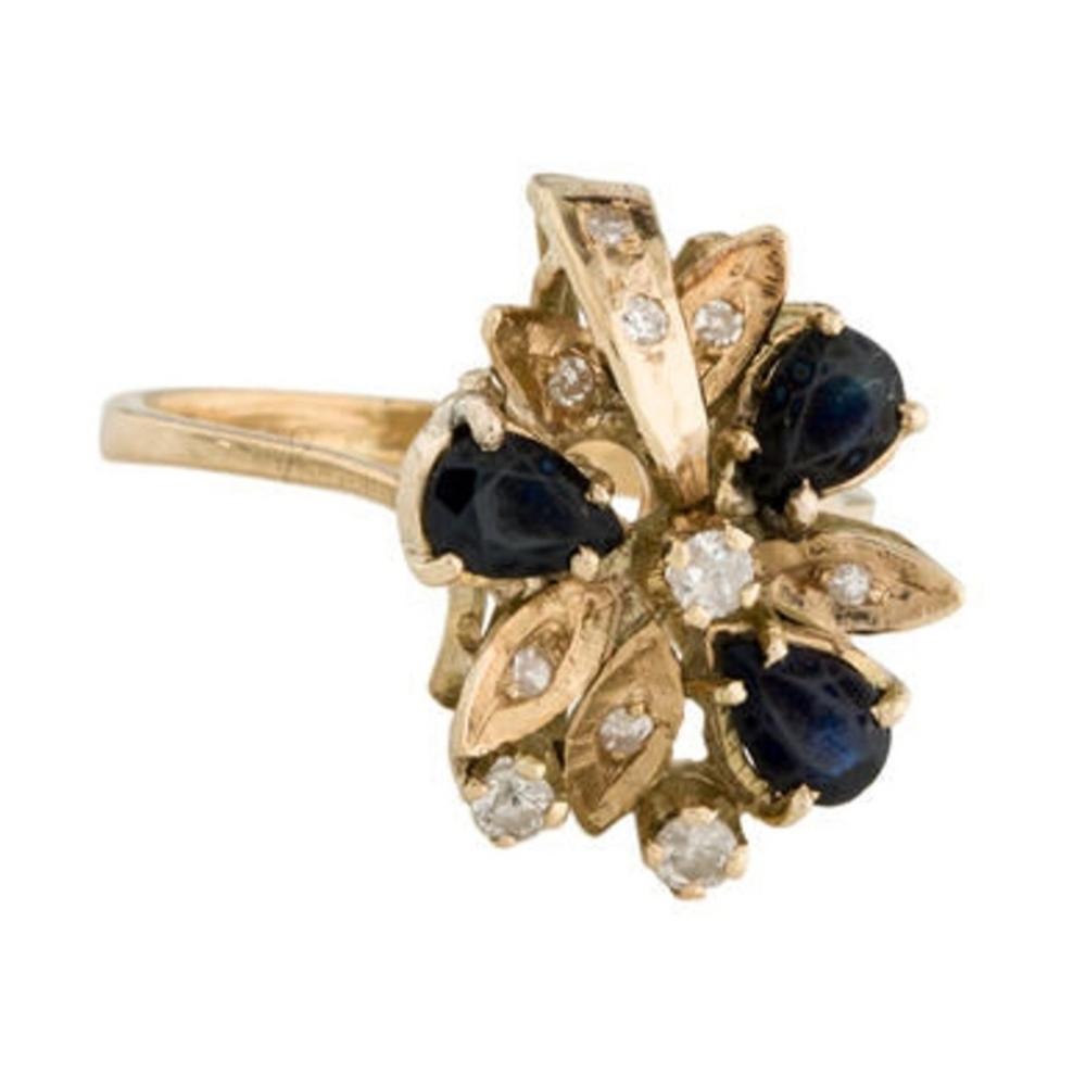 14k Yellow Gold Sapphire Engagement Ring